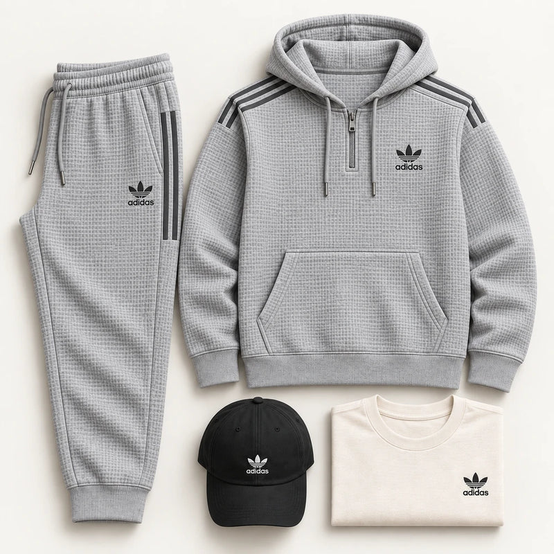 Mens Casual Waffle Knit Set