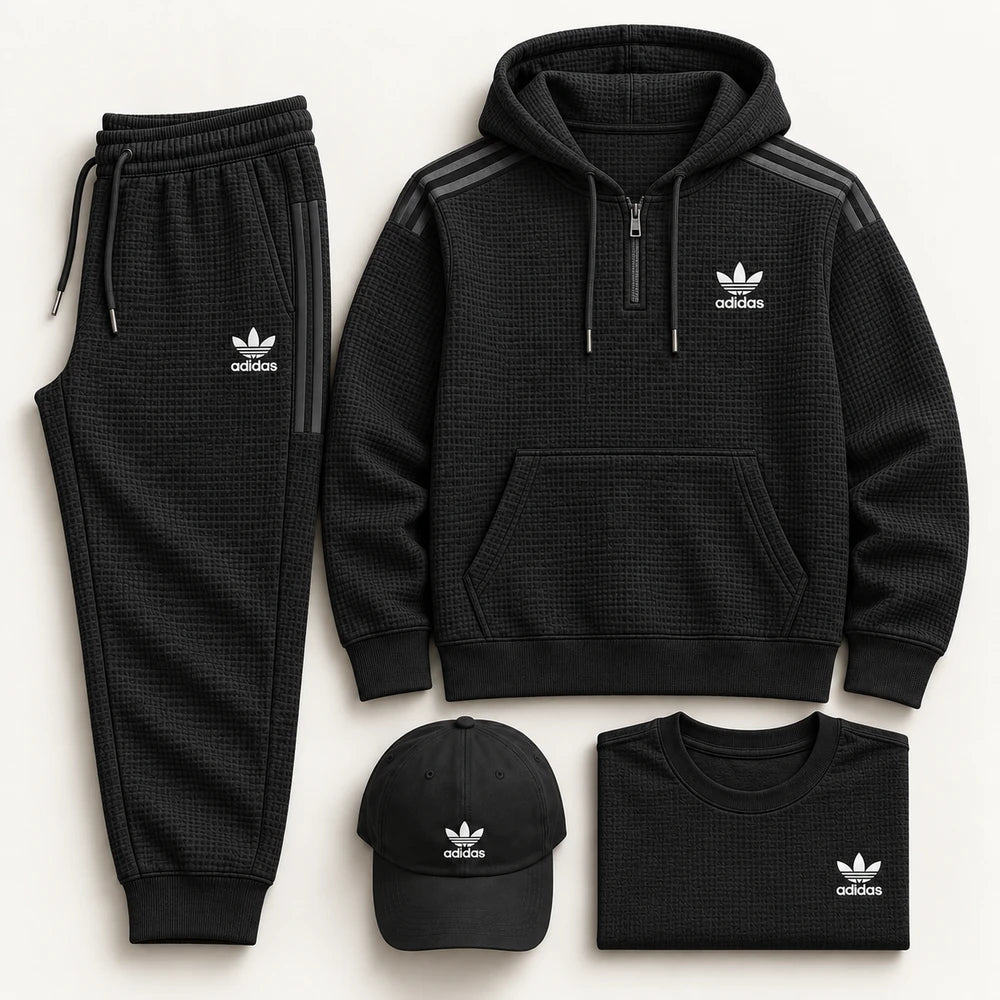 Mens Casual Waffle Knit Set