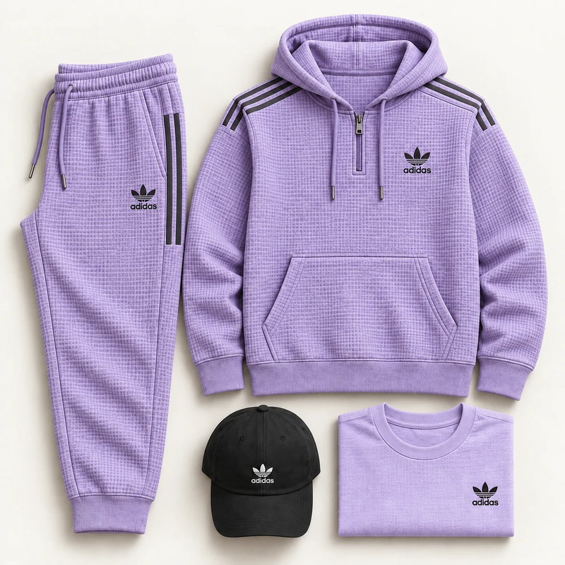 Mens Casual Waffle Knit Set