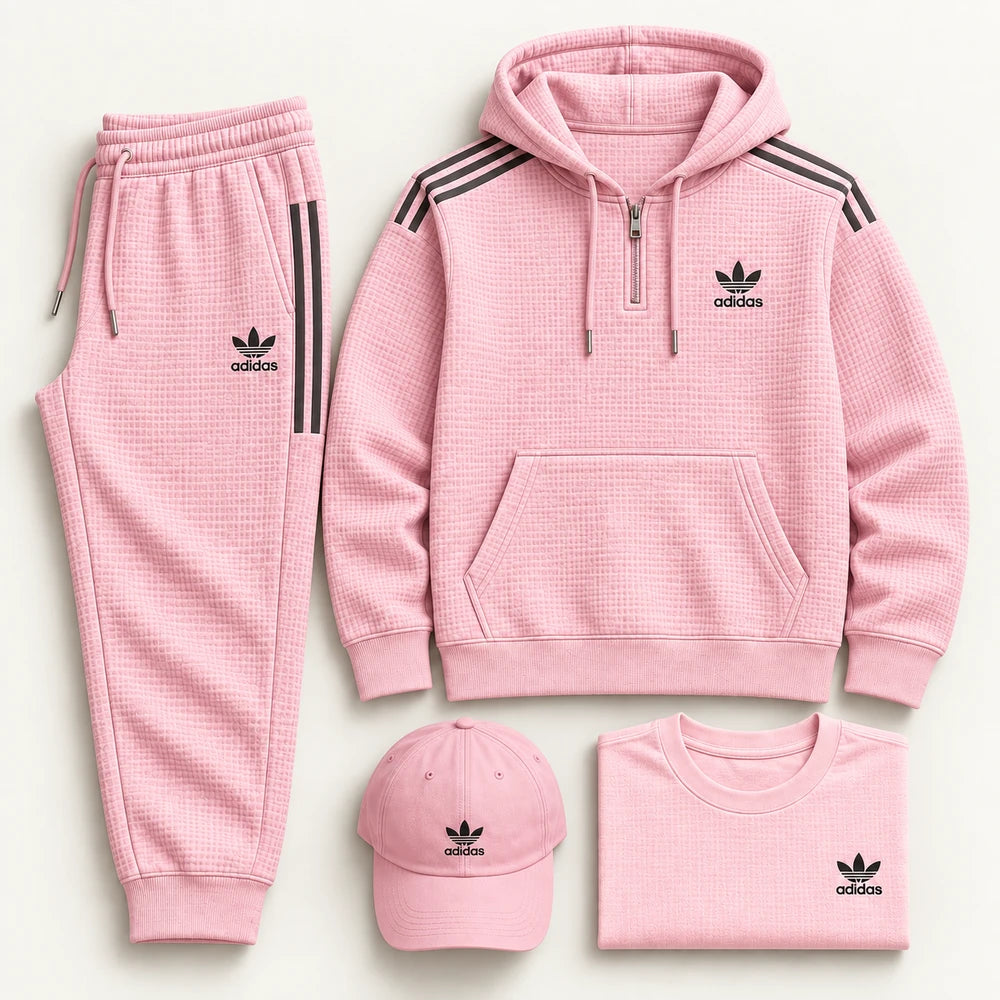 Mens Casual Waffle Knit Set