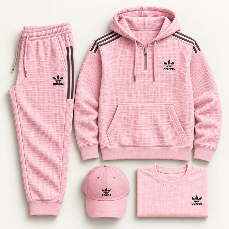 Mens Casual Waffle Knit Set