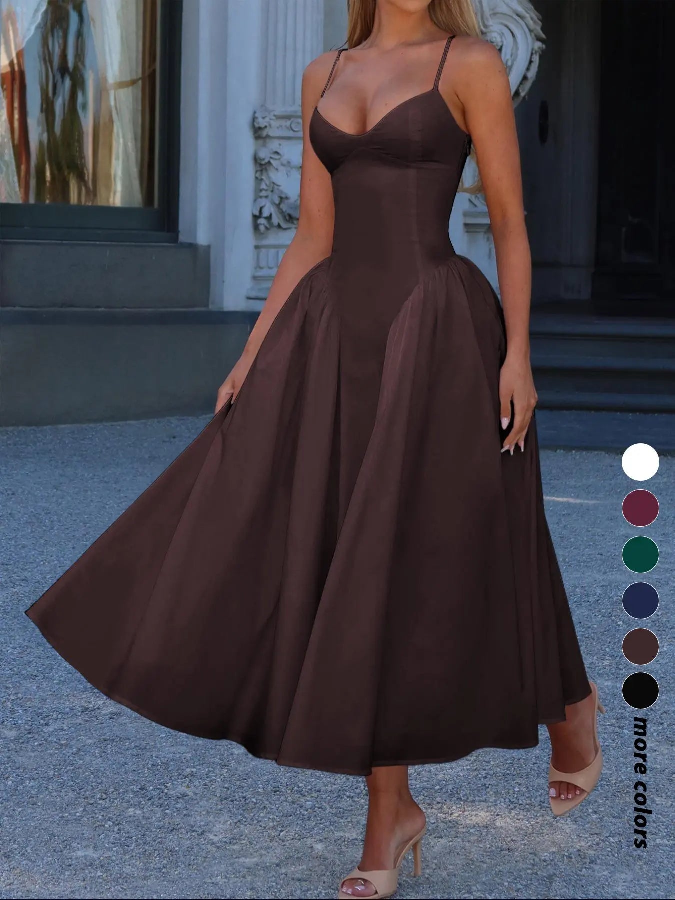 Women Elegant Sleeveless Long Lady Summer Dress