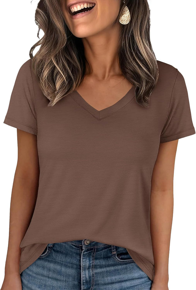 🌸Spring Sale 50% OFF👕Fashion Loose Solid Color Short Sleeve Top