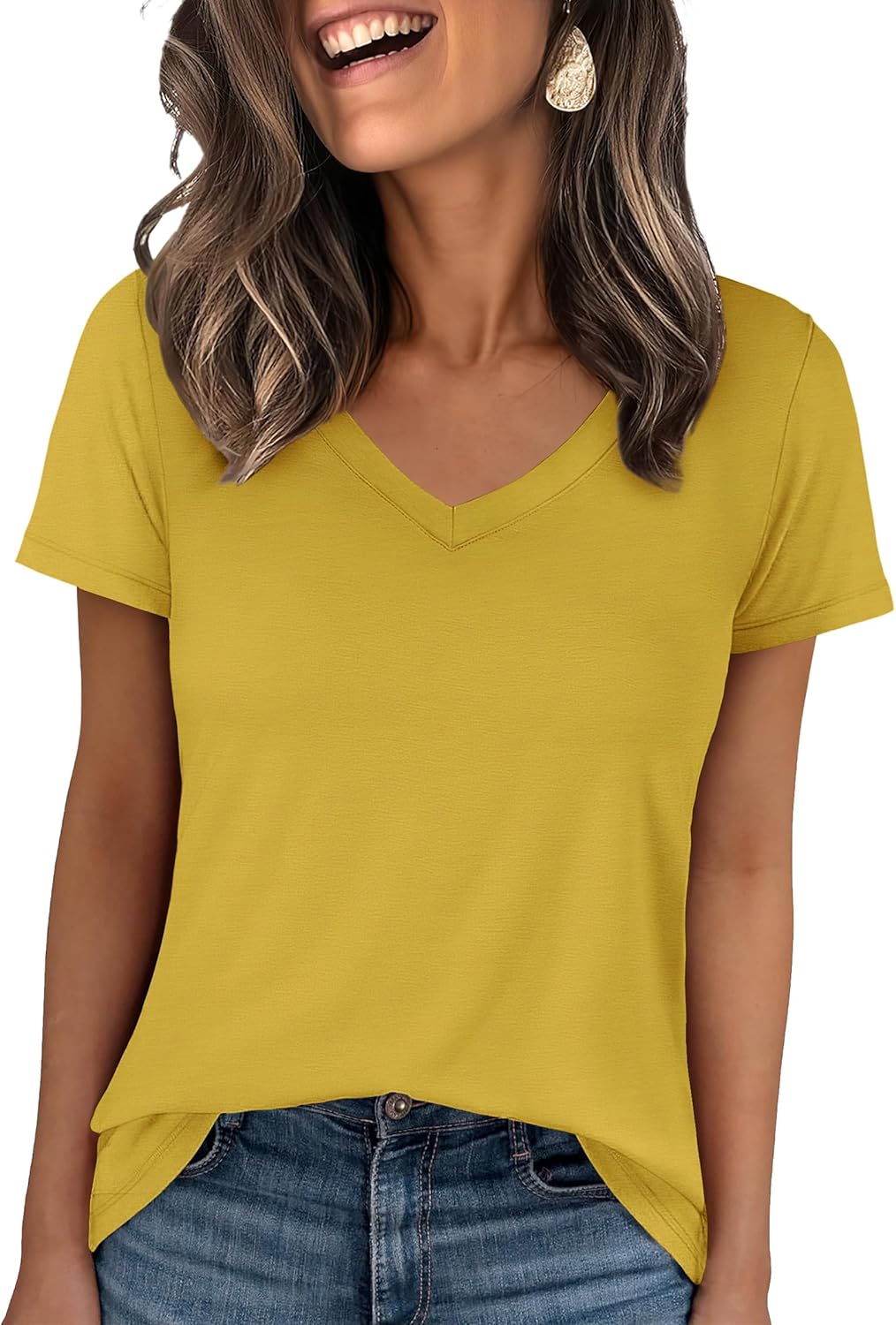 🌸Spring Sale 50% OFF👕Fashion Loose Solid Color Short Sleeve Top