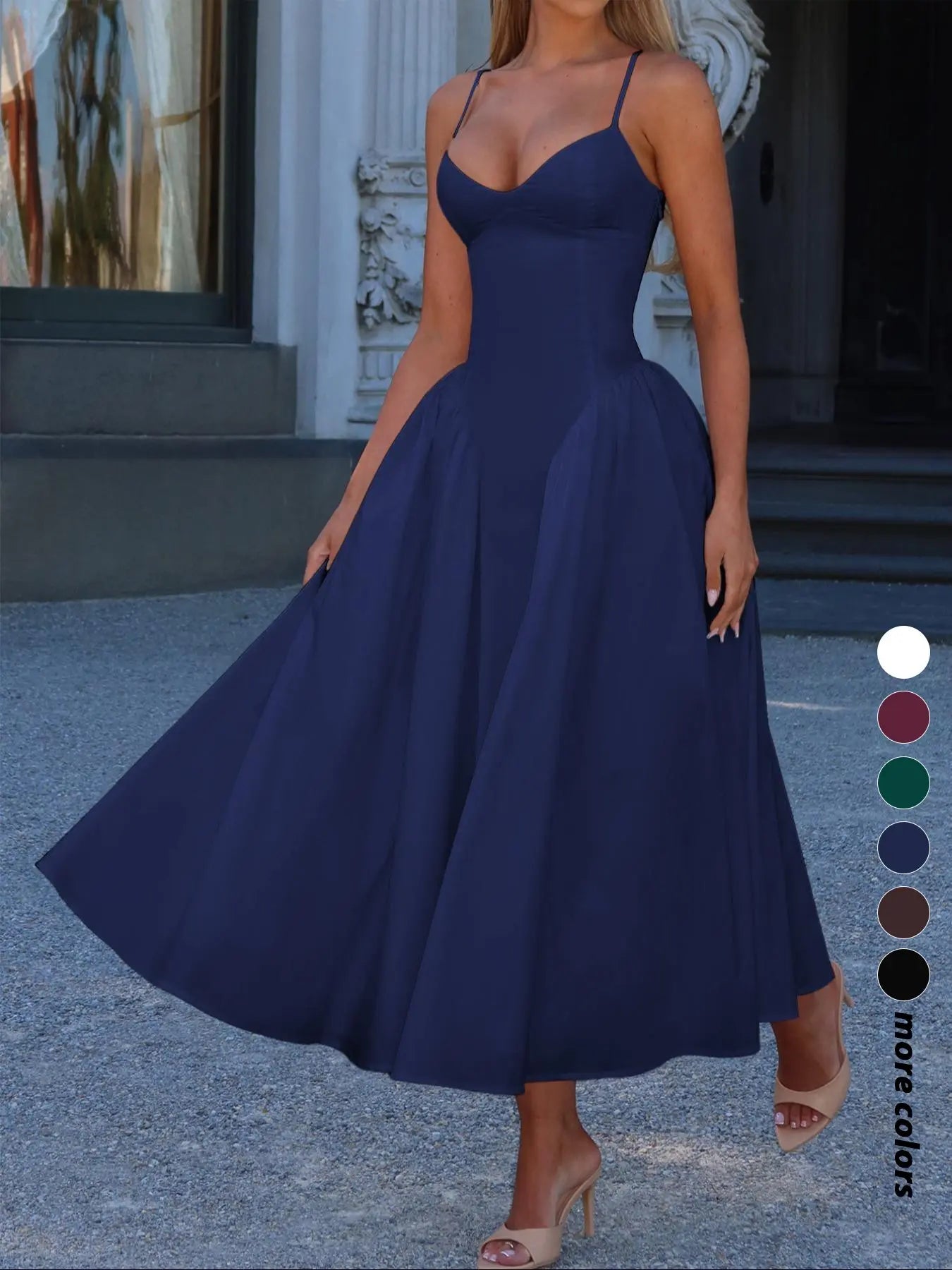 Women Elegant Sleeveless Long Lady Summer Dress
