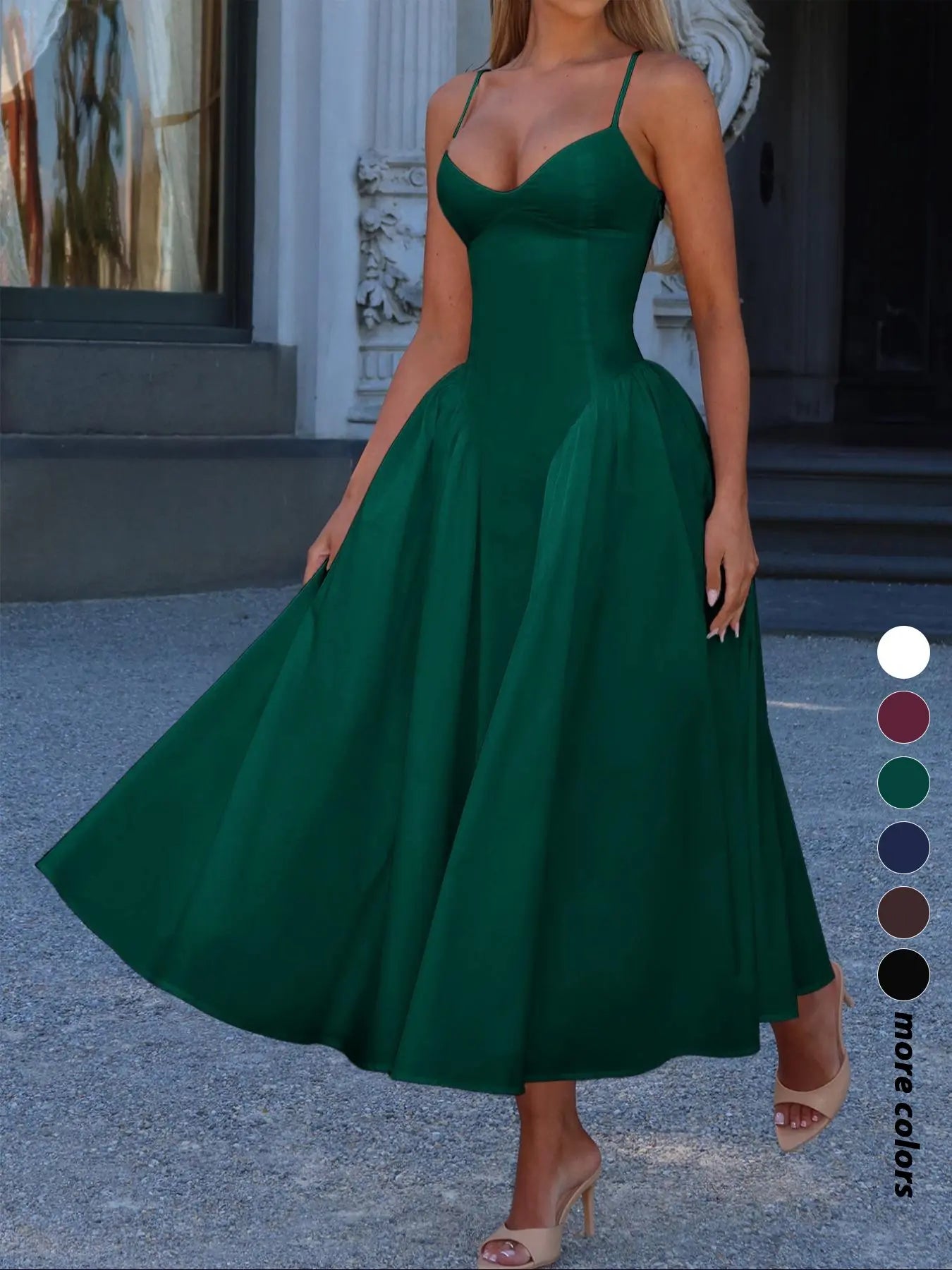 Women Elegant Sleeveless Long Lady Summer Dress