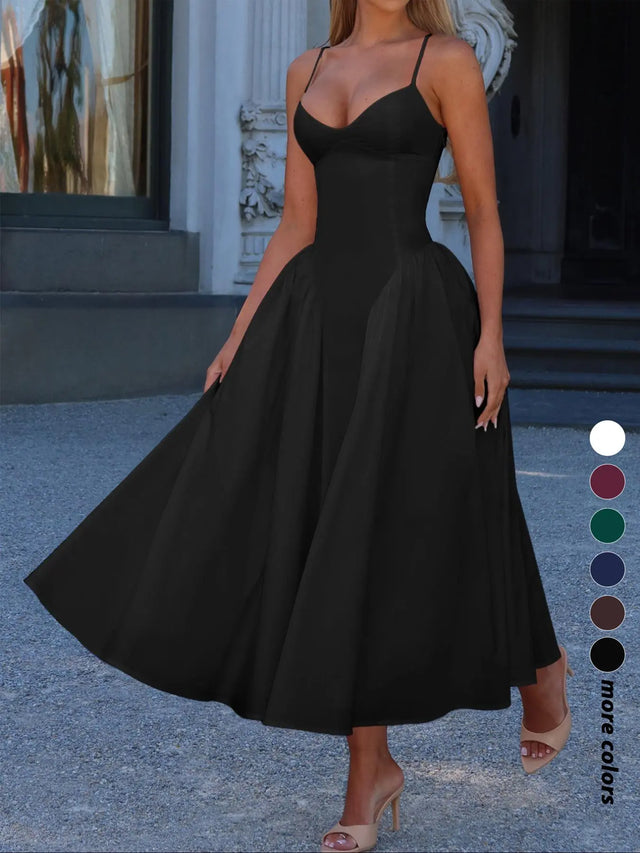 Women Elegant Sleeveless Long Lady Summer Dress